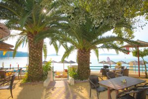Outdoor Lounge Beach View - Swell Beach Bar in Skiathos Island